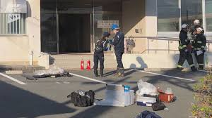 一名 86 岁的失业男子因涉嫌在山口地方检察厅岩国分庭入口大 一名 86 岁的失业男子因涉嫌在山口地方检察厅岩国分庭入口大